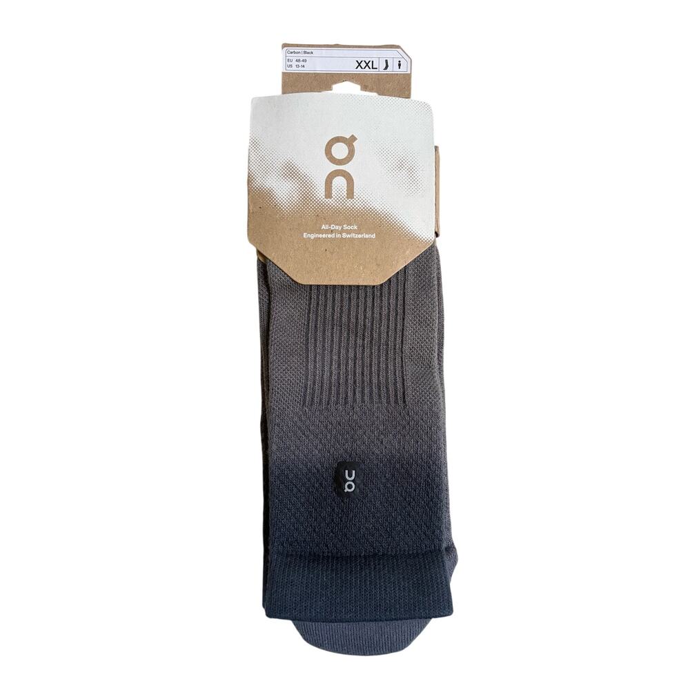 NWT On All Day Socks (Carbon / Black) - Size XXL